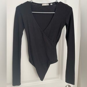 Wilfred Black Long Sleeve Wrap Top